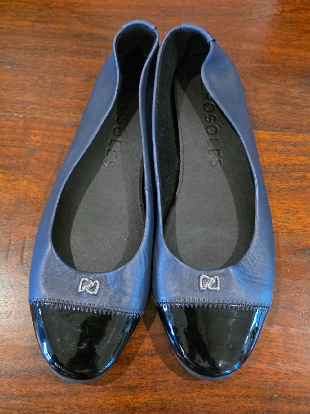 Aerosoles Navy Blue Piper Ballet Flat with Silver Hardware - Picture 2 of 4